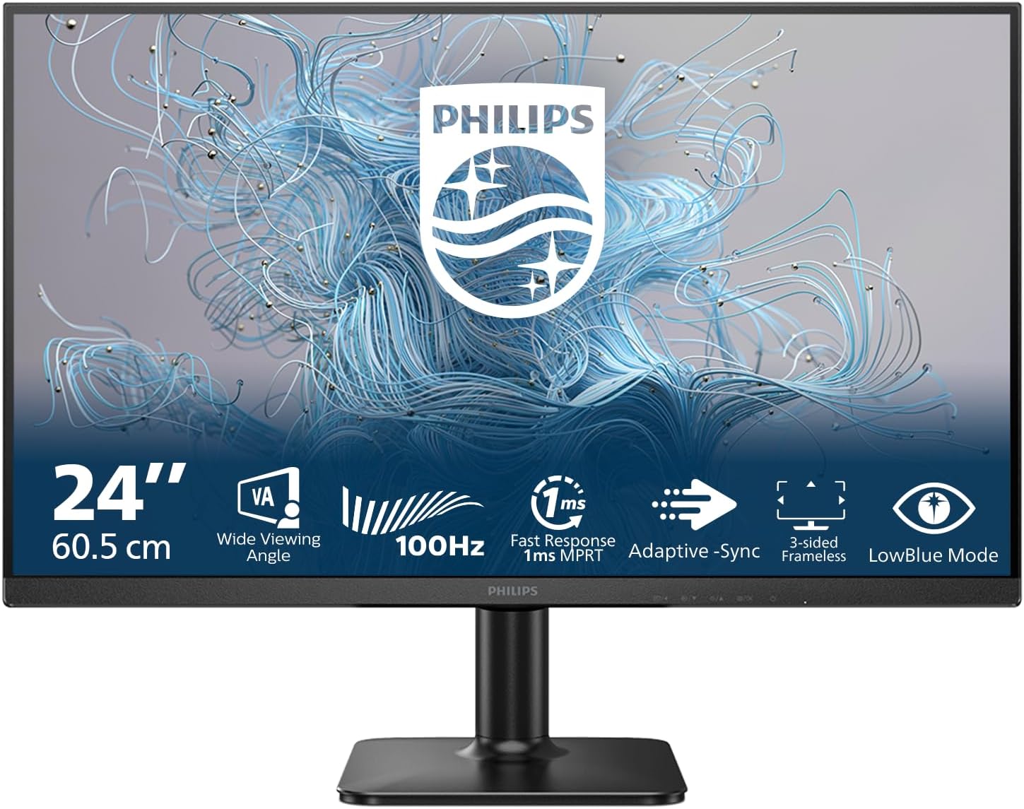 Monitor Philips 24E2N1100LB 23.8" VA Full HD 1920x1080 SmartContrast Preto - Imagem 2