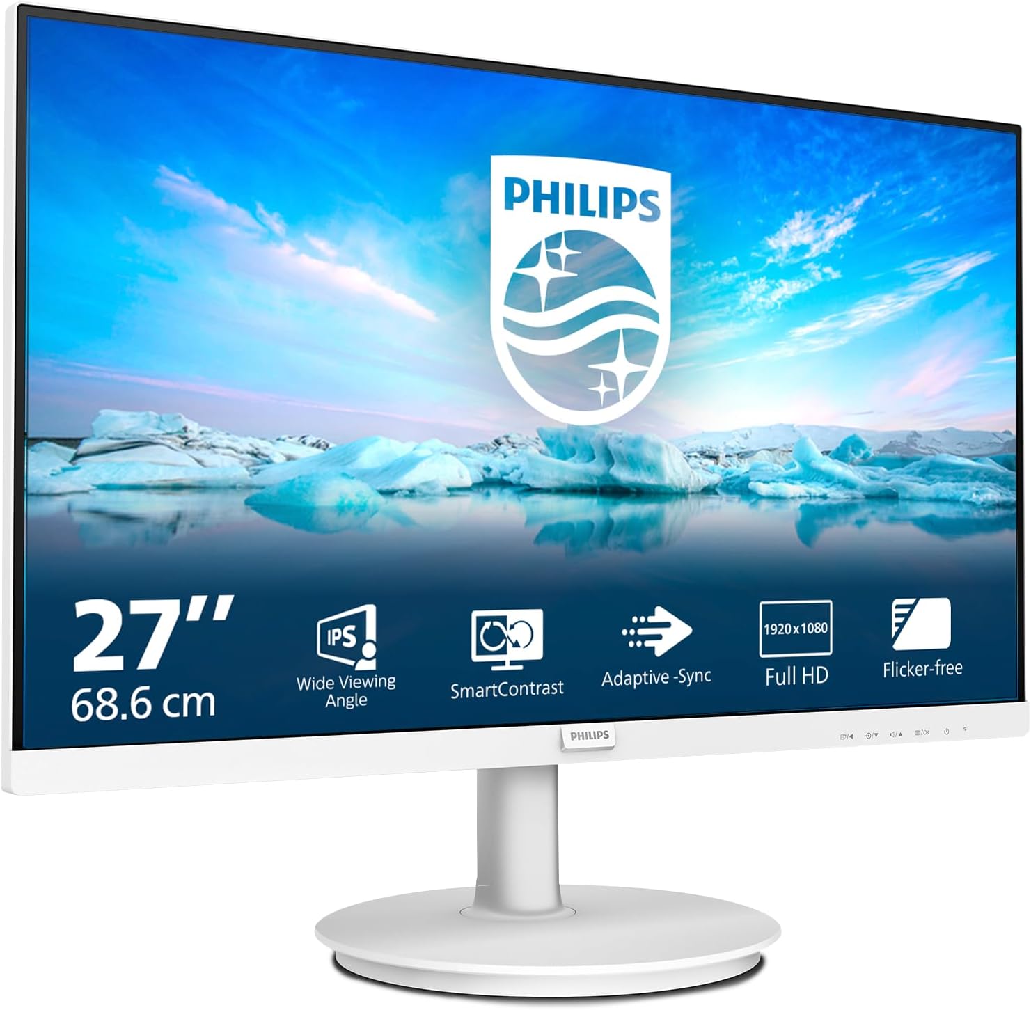 Monitor Philips 271V8AW 27"/ Full HD/ Multimédia/ Branco