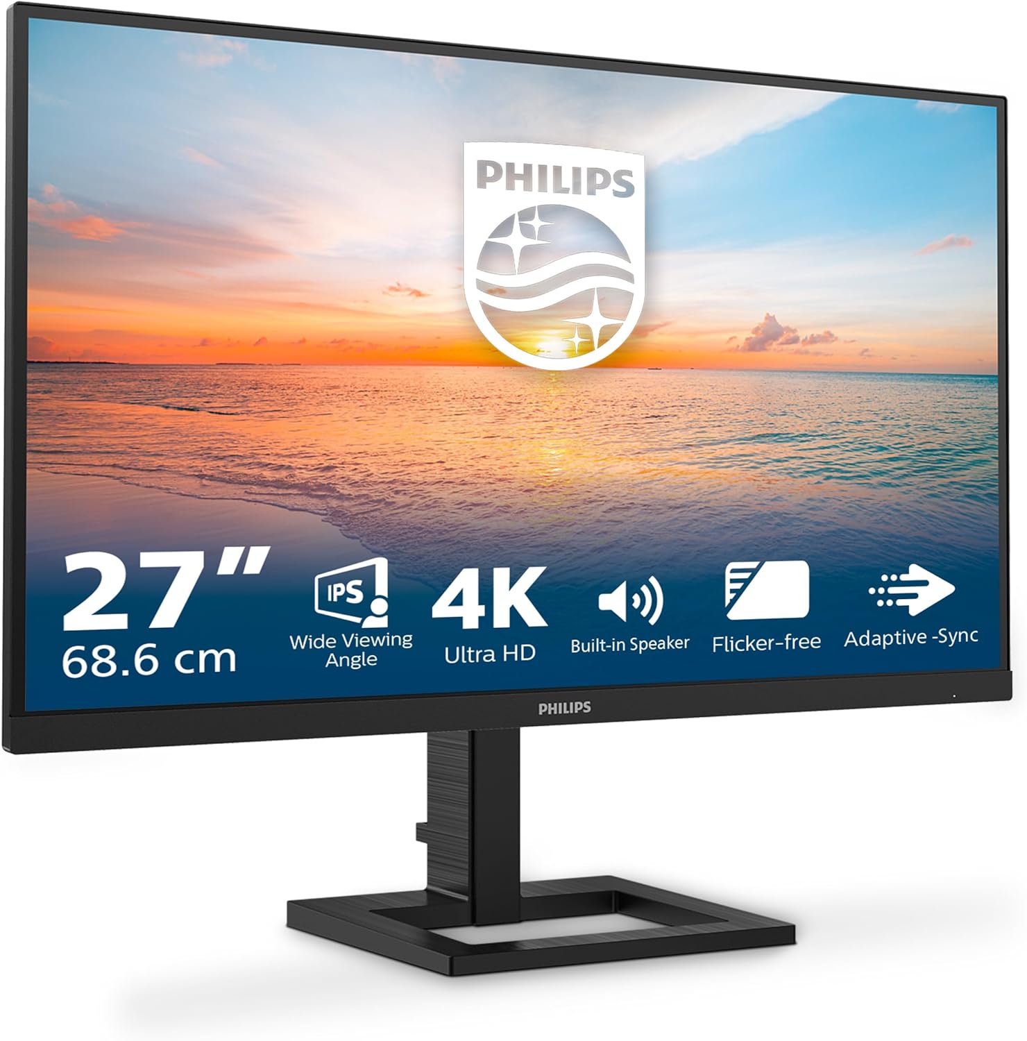 Monitor Profissional Philips 27E1N1800AE 27"/ 4K UHD/ Multimédia/ Regulável em altura/ Preto