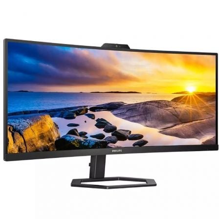Monitor Profissional Ultrapanorâmico Curvo Philips 34E1C5600HE 34"/ WQHD/ Webcam/ Multimédia/ Regulável em altura/ Preto - Imagem 2