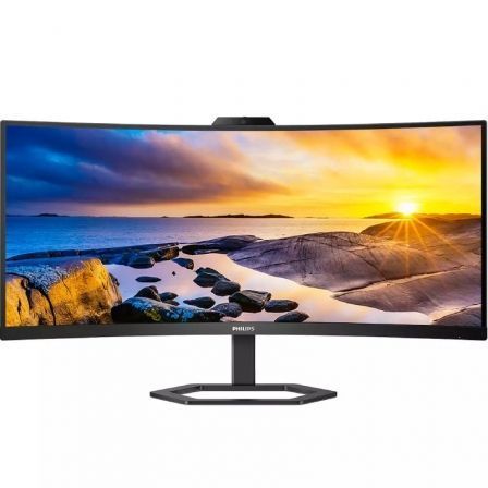 Monitor Profissional Ultrapanorâmico Curvo Philips 34E1C5600HE 34"/ WQHD/ Webcam/ Multimédia/ Regulável em altura/ Preto