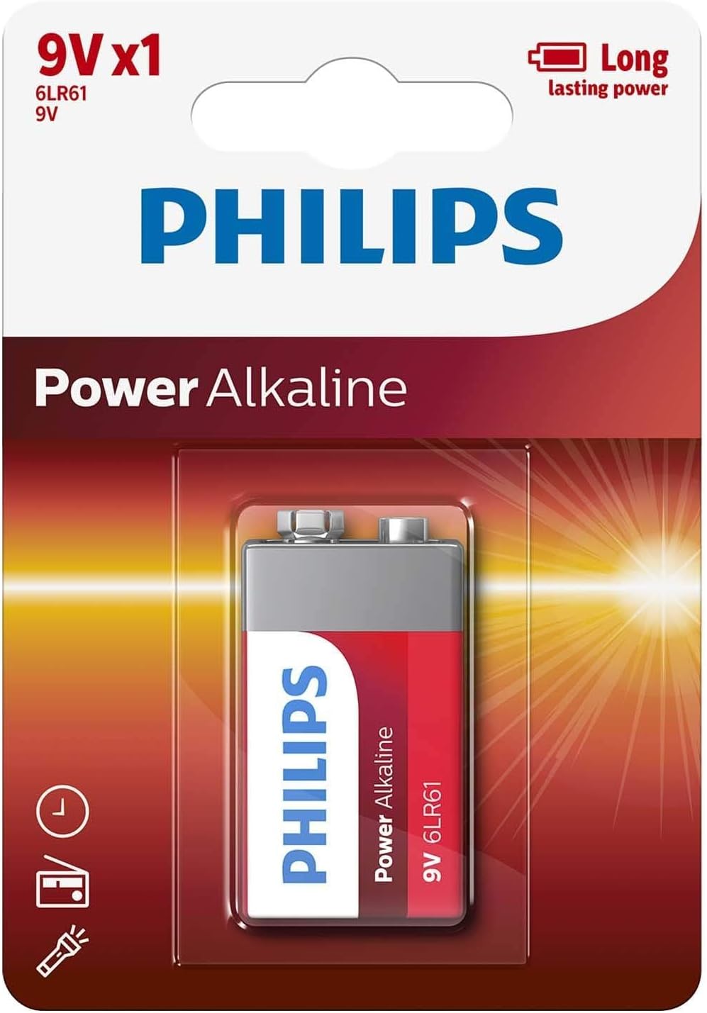 Pilha Alcalina Philips 6LR61P1B/10/ 9V - Imagem 2