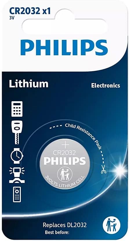 Pilha de Botão Philips CR2032 Lítio 3V 210mAh