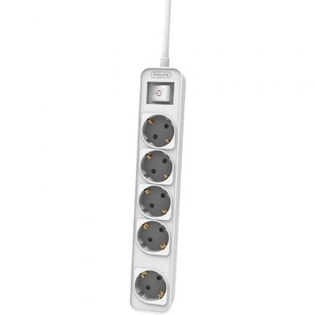 Régua de Extensão com Interruptor Philips CHP2154W/12/ 5 Tomadas de Corrente/ Cabo 1.5m/ Branco