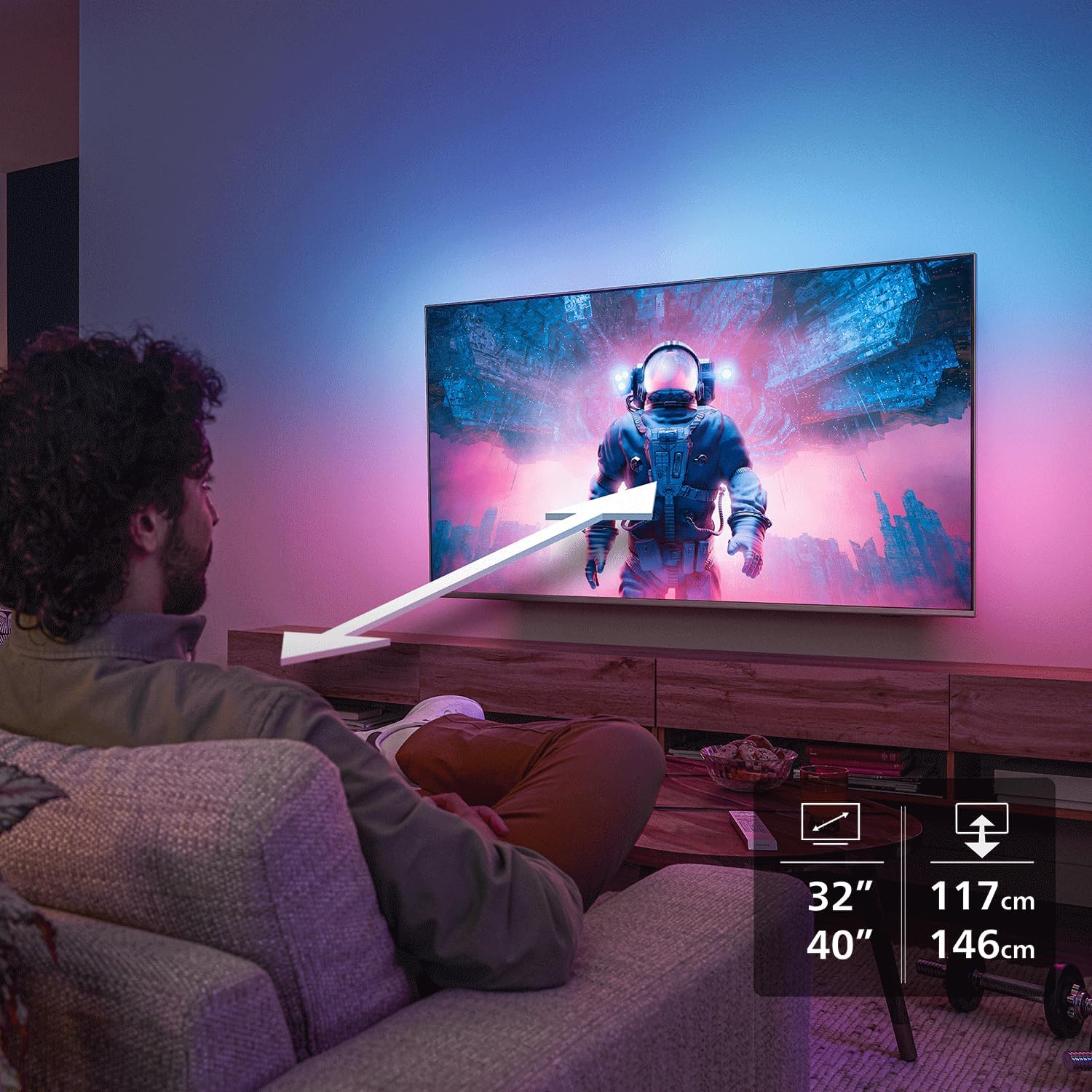 Televisor Philips 40PQS6901 40" QLED Full HD Ambilight Smart TV WiFi - Imagem 9