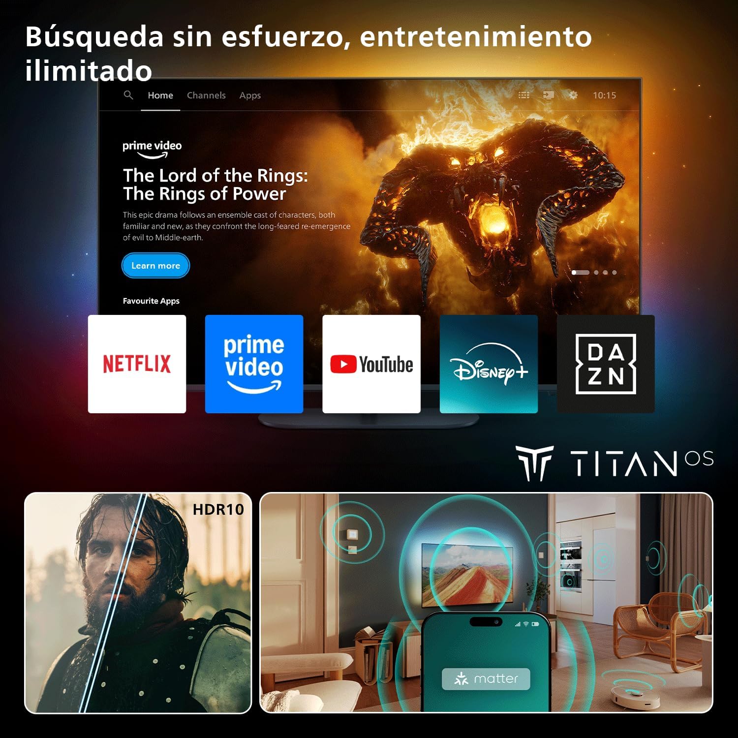Televisor Philips 40PQS6901 40" QLED Full HD Ambilight Smart TV WiFi - Imagem 6