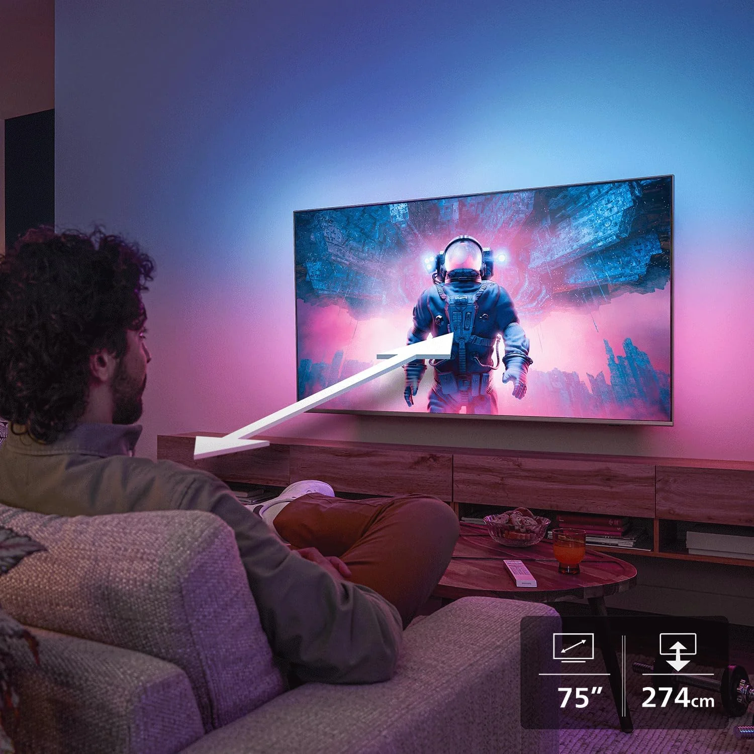 Televisor Smart TV Philips 75PQS9011 75" QLED Ultra HD 4K Ambilight WiFi - Imagem 13