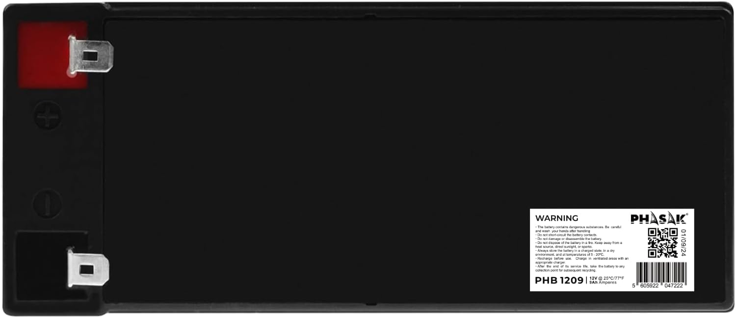 Bateria Phasak PHB 1209 compatível com SAI/UPS PHASAK conforme especificações - Imagem 3