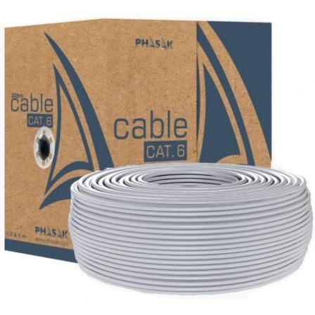 Bobina de Cabo de Rede Phasak Cat.6 UTP 100m AWG23 CCA