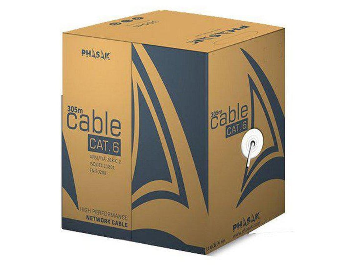 Bobina de Cabo RJ45 UTP Phasak PHR 6301 Cat.6/ 305m/ Cinzento