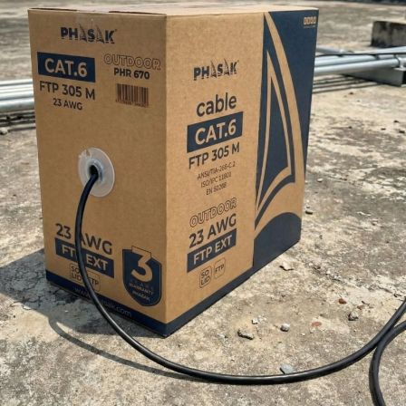 Bobina de Cabo RJ45 FTP Phasak PHR 670 Cat.6/ 305m/ Cinzento Escuro - Imagem 3