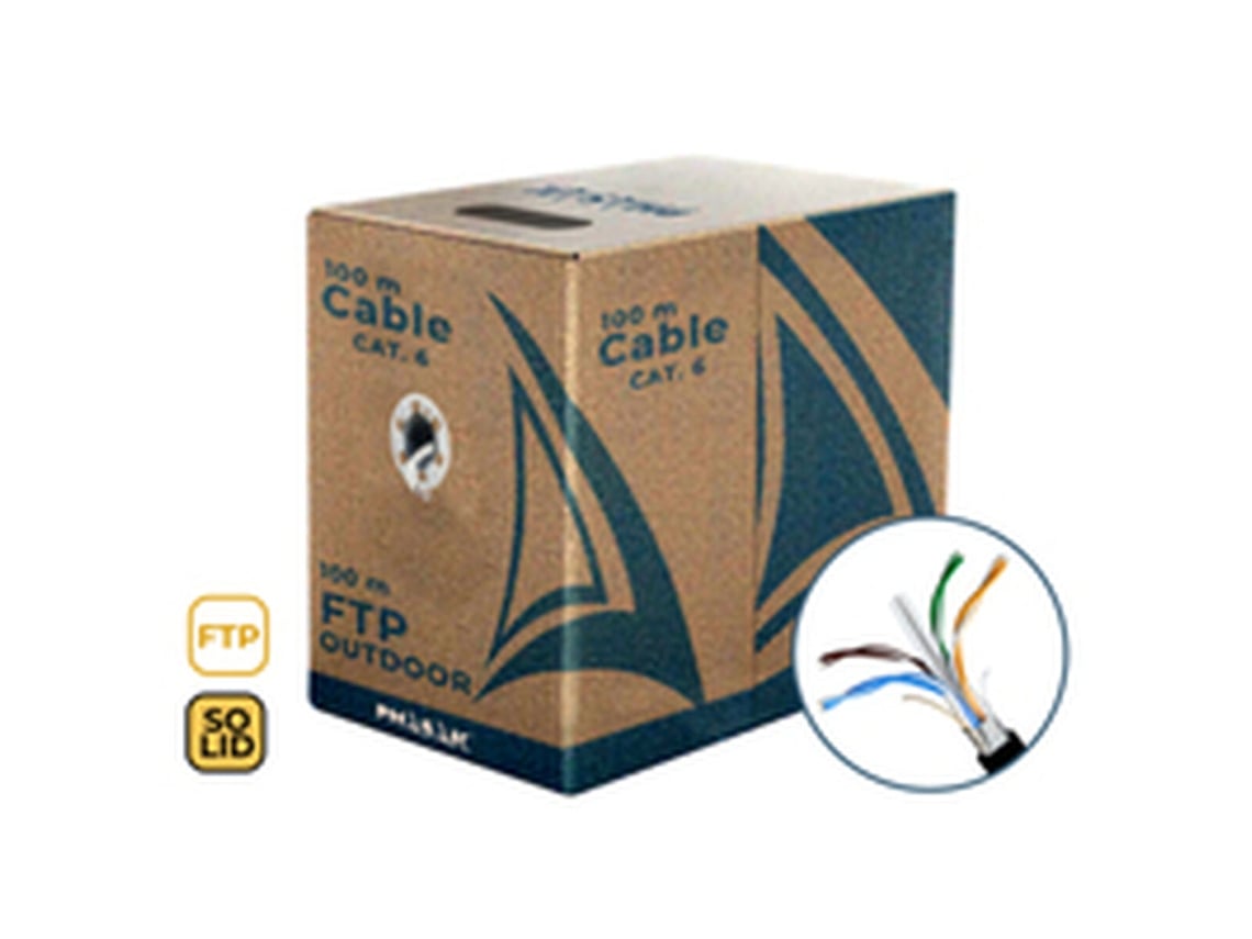 Bobina de Cabo RJ45 FTP Phasak PHR 671 Cat.6/ 100m