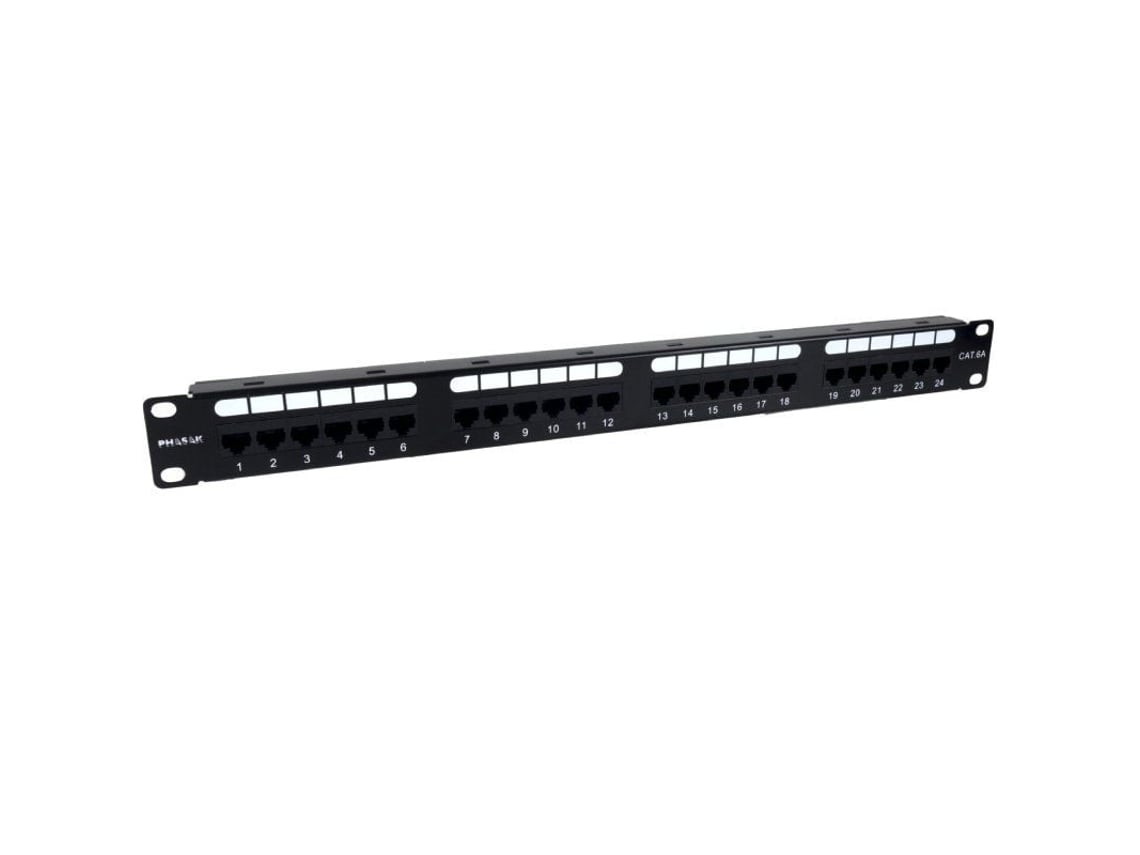 Patch Panel Phasak PU 2421/ 24 Portas/ Cat.6A/ Altura 1U