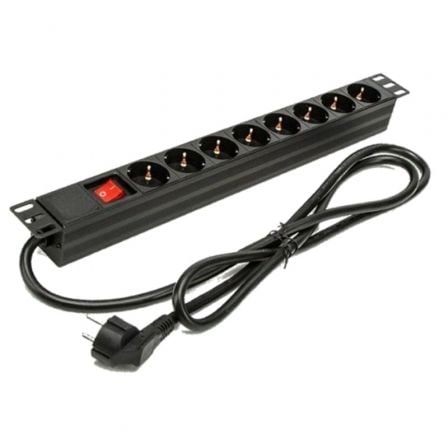 Régua com Interruptor Phasak BNS 1518/ 8 Tomadas de Corrente/ Cabo 1.5m/ Preto
