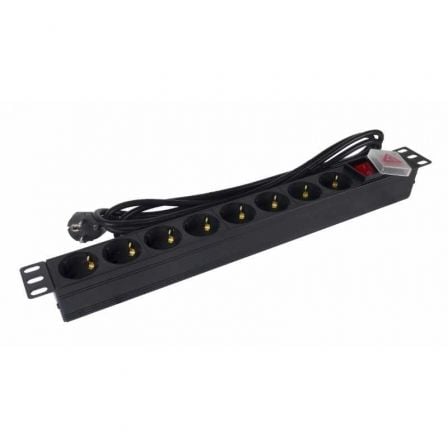 Régua com Interruptor Phasak BNS 1520/ 8 Tomadas de Corrente/ Cabo 3m/ Preto