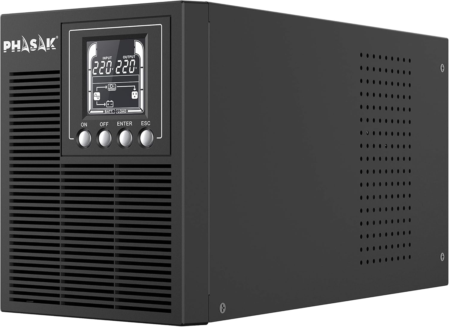 UPS Online Phasak 1000 VA Online LCD/ 1000VA-900W/ 3 Saídas/ Formato Torre