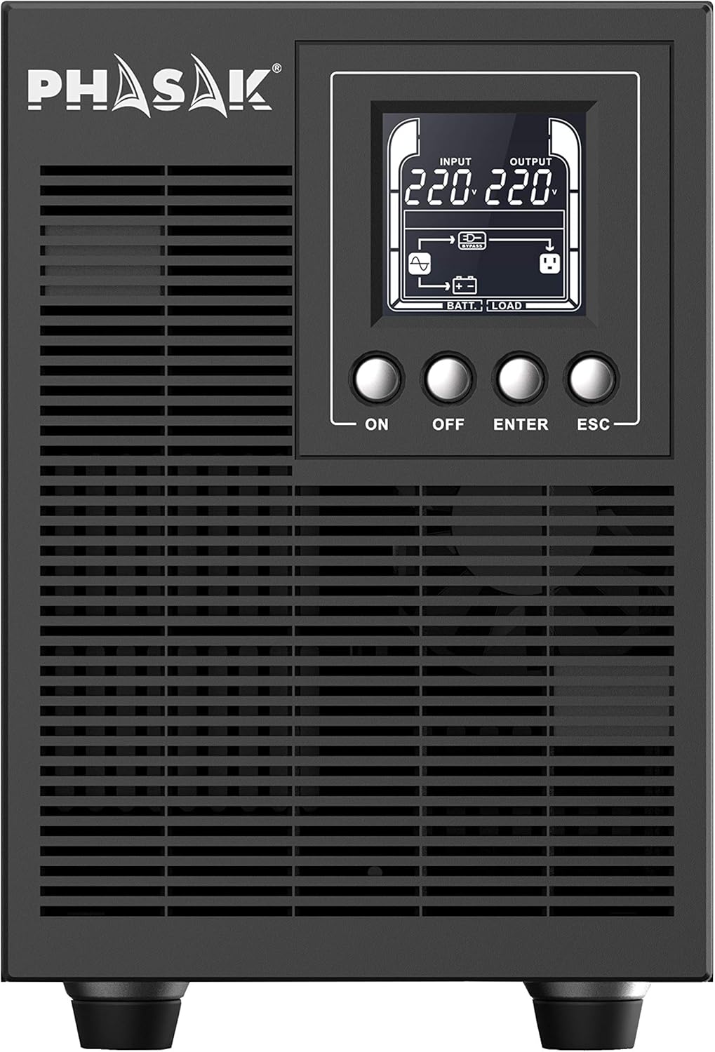 UPS Online Phasak 2000 VA Online LCD/ 2000VA-1800W/ 4 Saídas/ Formato Torre - Imagem 3