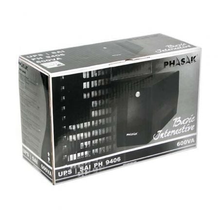 UPS Linha Interactiva Phasak Basic Interactive 600 VA/ 600VA-360W/ 2 Saídas/ Formato Torre - Imagem 4
