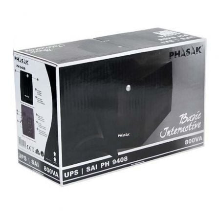 UPS Linha Interativa Phasak Basic Interactive 800 VA/ 800VA-480W/ 2 Saídas/ Formato Torre - Imagem 4