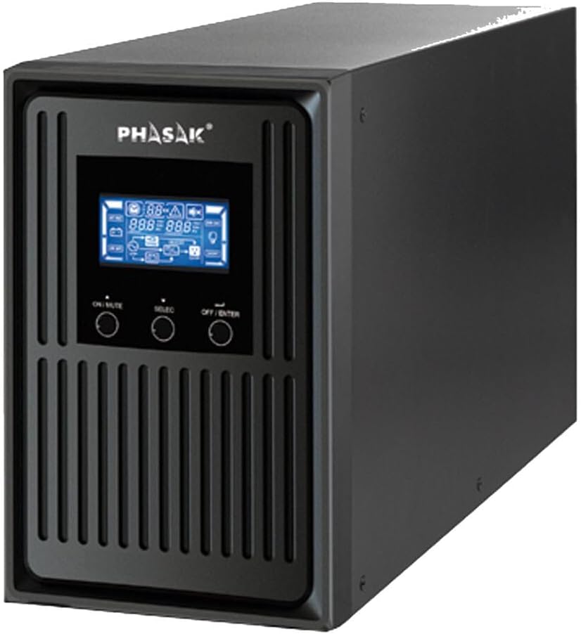 UPS Online Phasak Conqueror Pro 3000 VA Online LCD/ 3000VA-2700W/ 3 Saídas/ Formato Torre