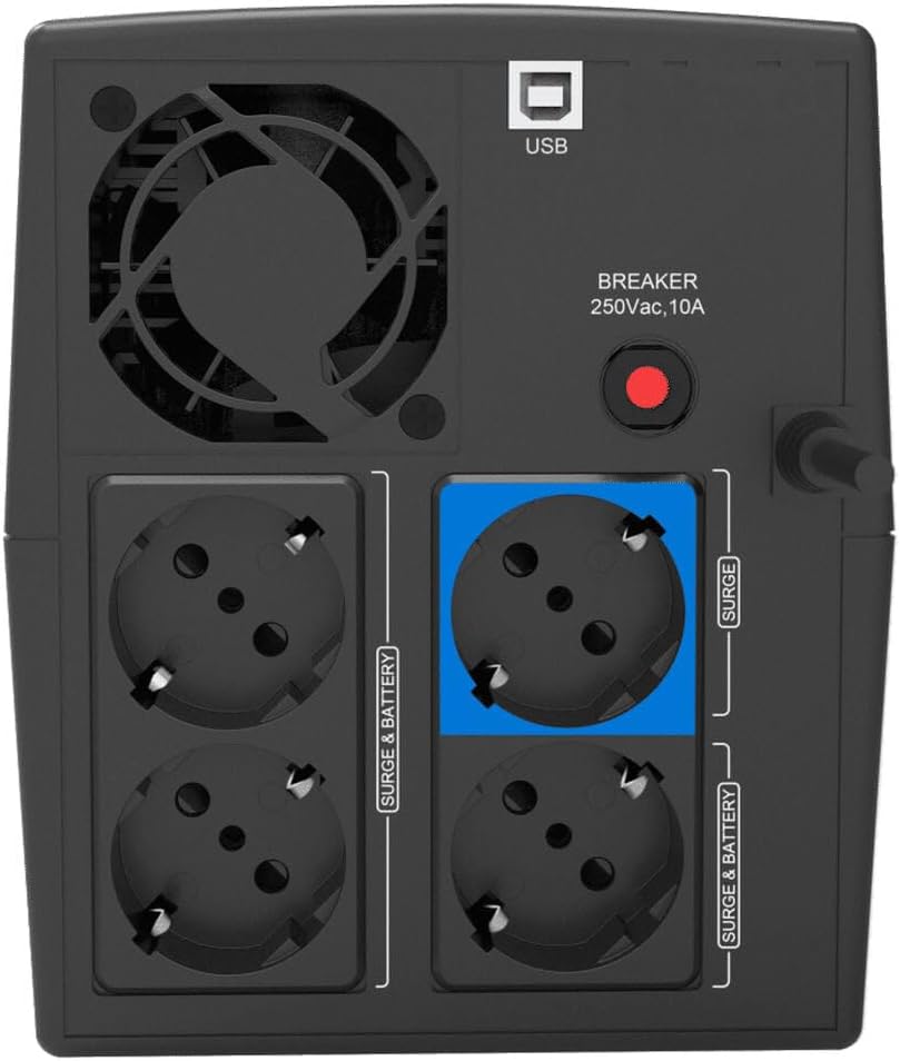 UPS Linha Interativa Phasak SIRIUS 1560 VA Interativo/ 1560VA-900W/ 4 Saídas/ Formato Torre - Imagem 2