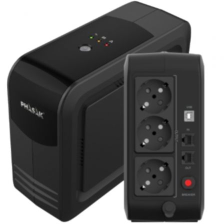 UPS Linha Interativa Phasak Smart Lite 750 VA/ 750VA-450W/ 3 Saídas/ Formato Torre - Imagem 4