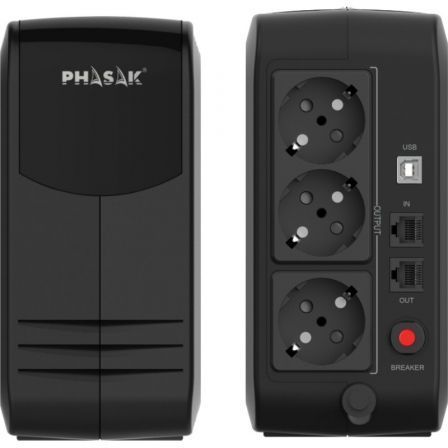 UPS Linha Interativa Phasak Smart Lite 750 VA/ 750VA-450W/ 3 Saídas/ Formato Torre - Imagem 3