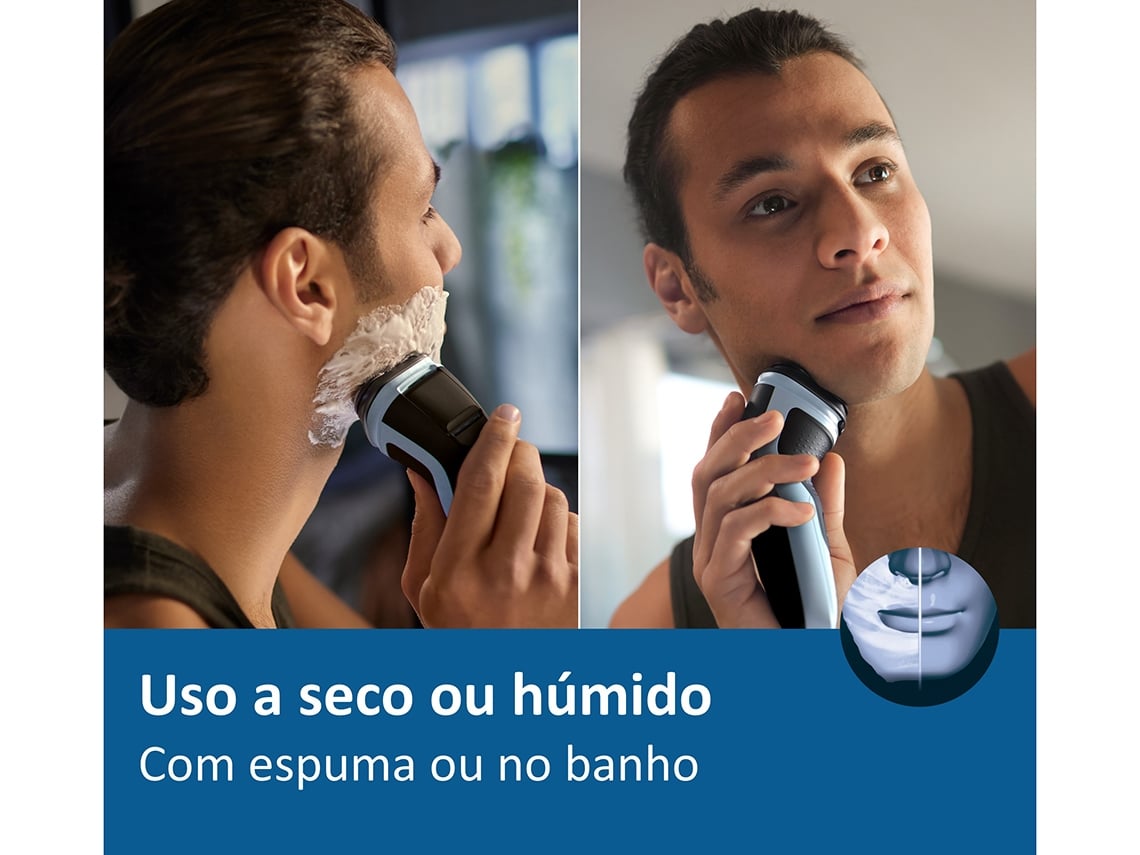 Máquina de Barbear Philips Shaver Series 3000X X3003/00/ com Bateria/ 2 Acessórios - Imagem 3