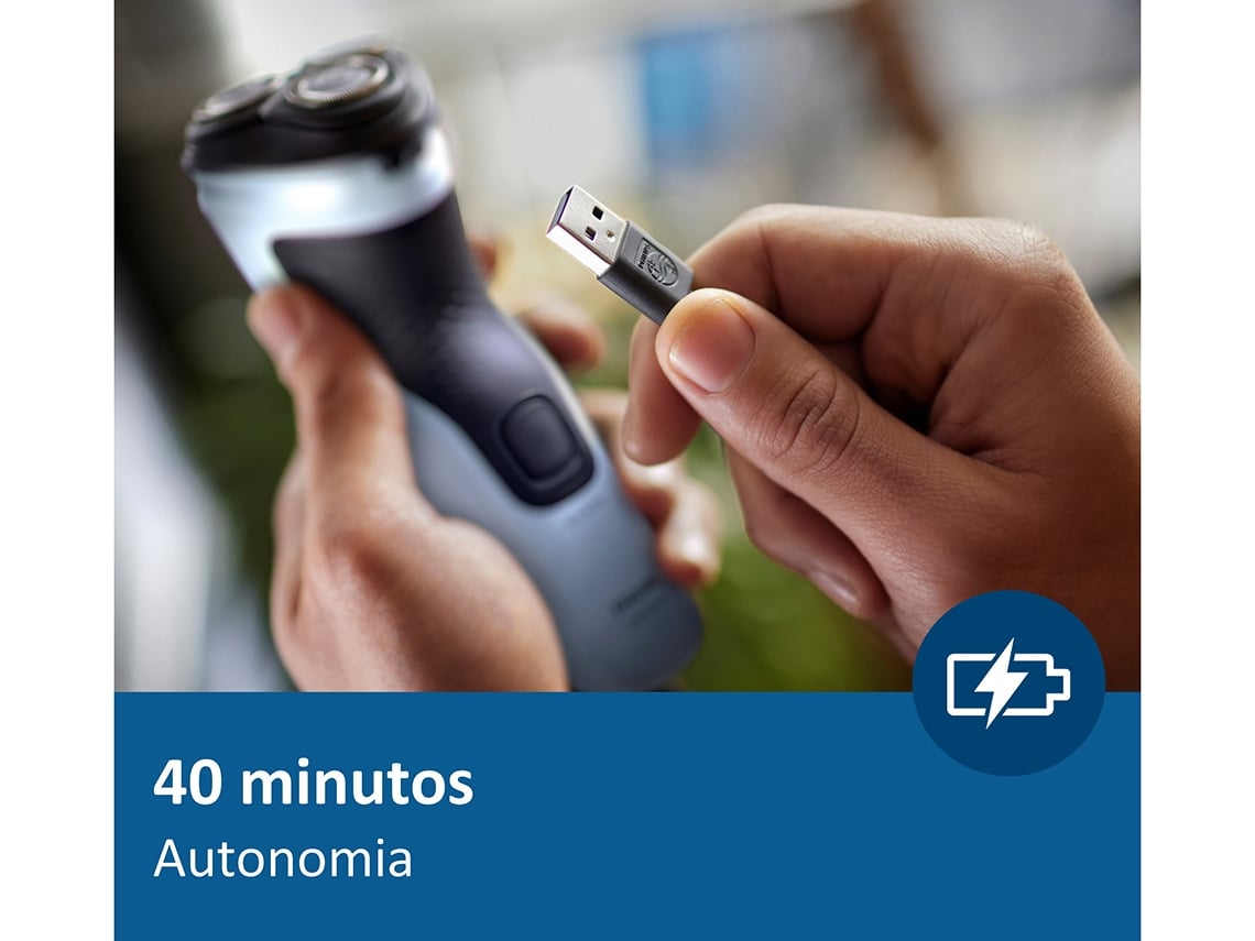 Máquina de Barbear Philips Shaver Series 3000X X3003/00/ com Bateria/ 2 Acessórios - Imagem 8