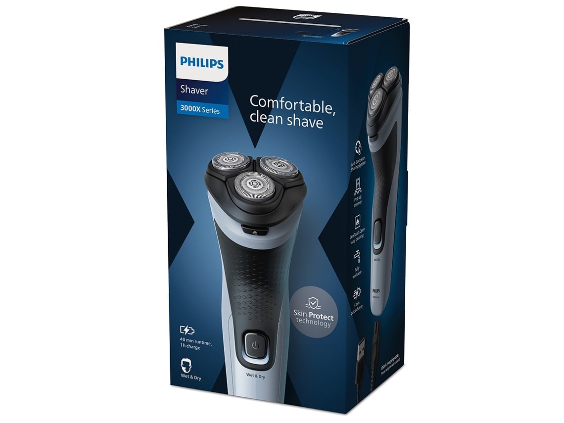 Máquina de Barbear Philips Shaver Series 3000X X3003/00/ com Bateria/ 2 Acessórios - Imagem 9