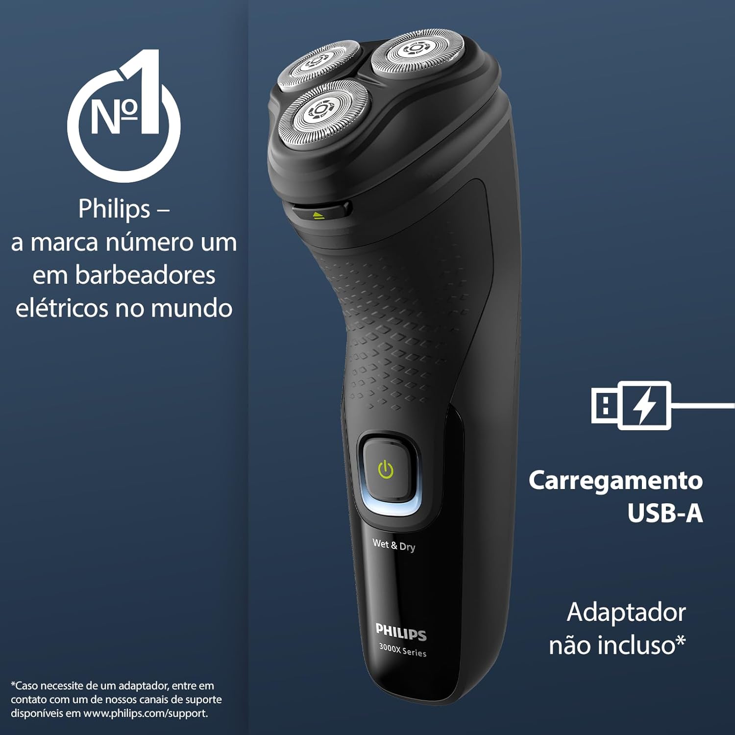 Máquina de Barbear Philips Shaver Series 3000X X3021/00/ com Bateria/ 1 Acessório - Imagem 2