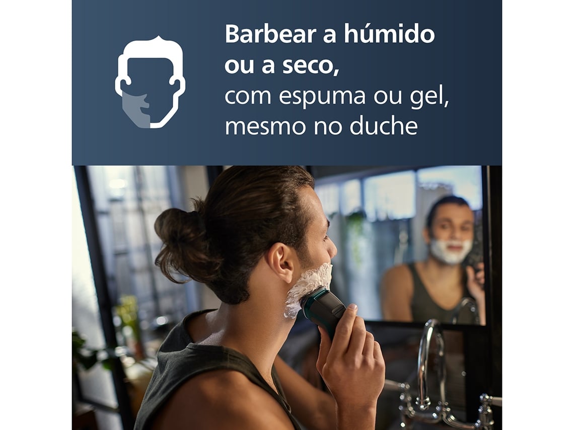 Máquina de Barbear Philips Shaver Series 3000X X3052/ com Bateria/ 2 Acessórios - Imagem 5