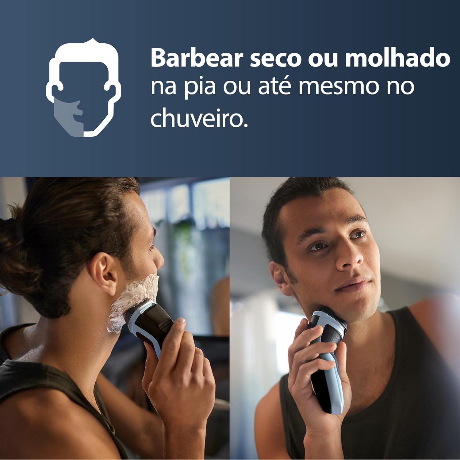 Máquina de barbear Philips Shaver Series 3000X X3063/ com Bateria/ 2 Acessórios - Imagem 9