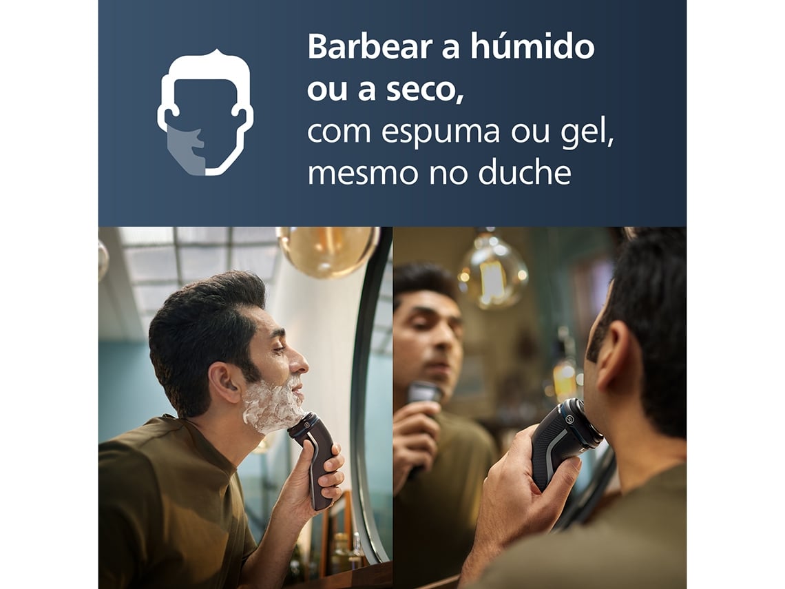 Máquina de Barbear Philips Shaver Series 3000 S3143/00/ com Bateria / 2 Acessórios - Imagem 7
