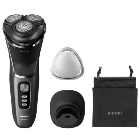 Máquina de Barbear Philips Shaver Series 3000 S3343/13 Wet & Dry Cabeças 5D Autonomia 60min com 4 Acessórios