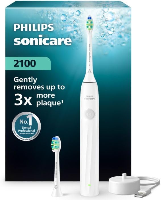 Escova de Dentes Elétrica Philips Sonicare 2100 Series HX4022/01 31.000 Movimentos 2 Intensidades Branco