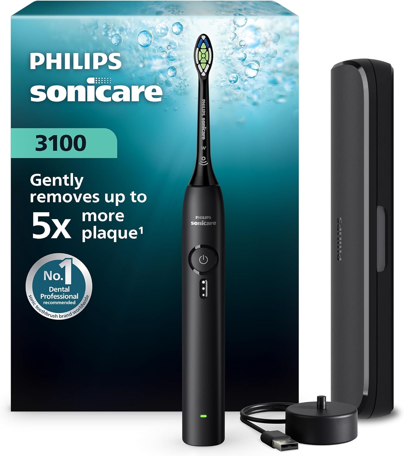 Escova de Dentes Elétrica Philips Sonicare 3100 Series HX4033/32 Tecnologia Sónica 3 Intensidades Sensor de Pressão