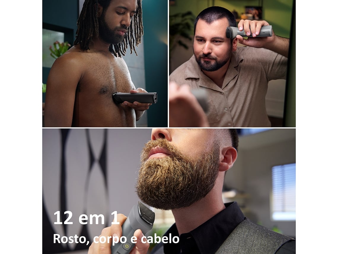 Aparador de Pelo Multigroom Série 5000 Philips MG5940 com Bateria/ 12 Acessórios - Imagem 2