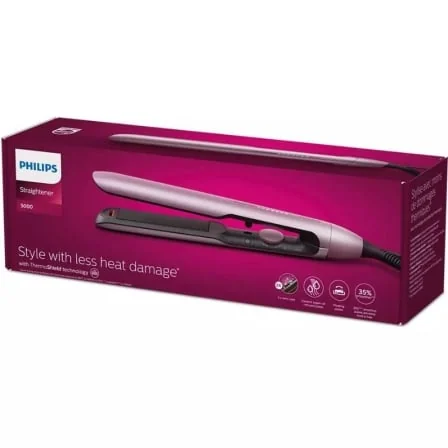 Alisador de Cabelo Philips 5000 Series BHS530 Tecnologia ThermoShield Placas Cerâmicas Iónico Rosa - Imagem 2