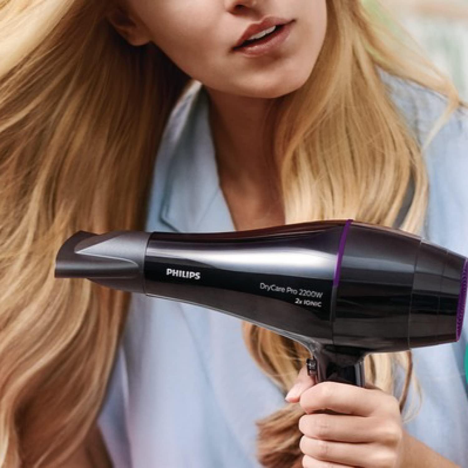 Secador de Cabelo Philips DryCare Pro BHD274 2200W Motor AC Iónico Preto e Violeta - Imagem 4