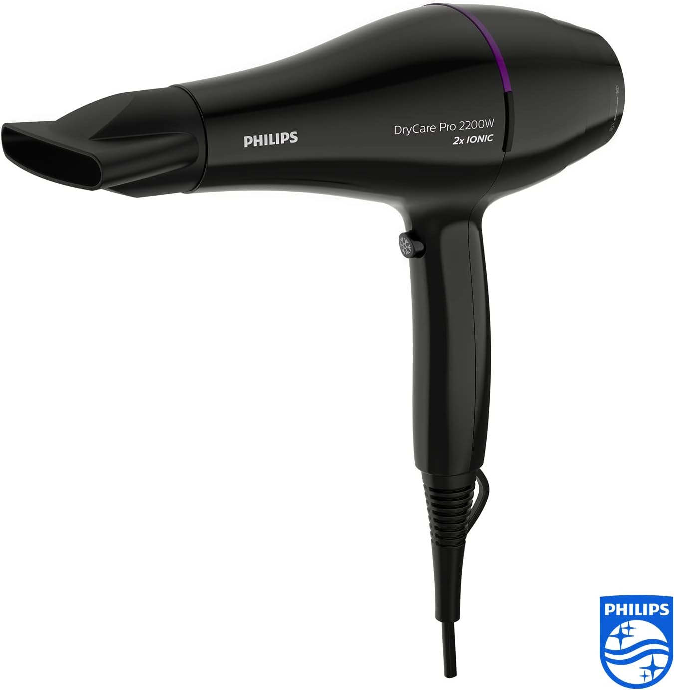 Secador de Cabelo Philips DryCare Pro BHD274 2200W Motor AC Iónico Preto e Violeta - Imagem 2