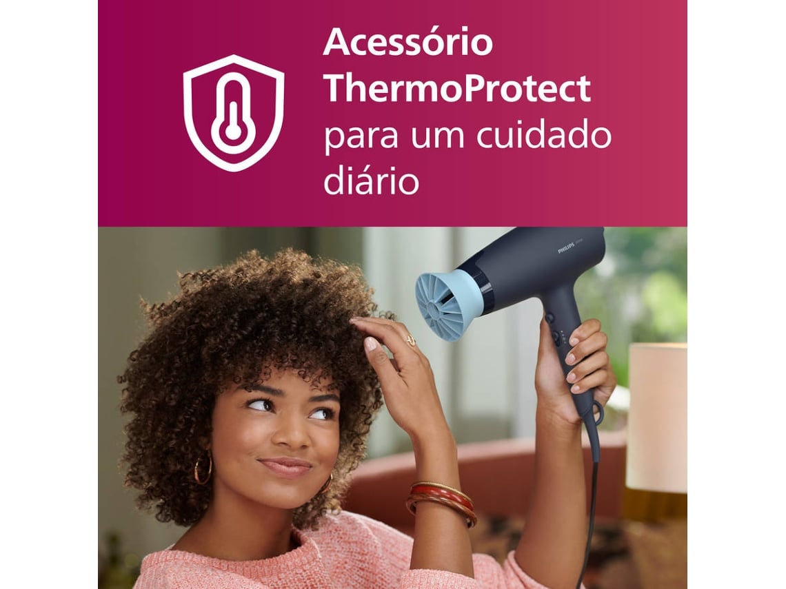 Secador Philips Série 3000 BHD360/ 2100W/ Iónico/ Azul/ 3 Acessórios - Imagem 2