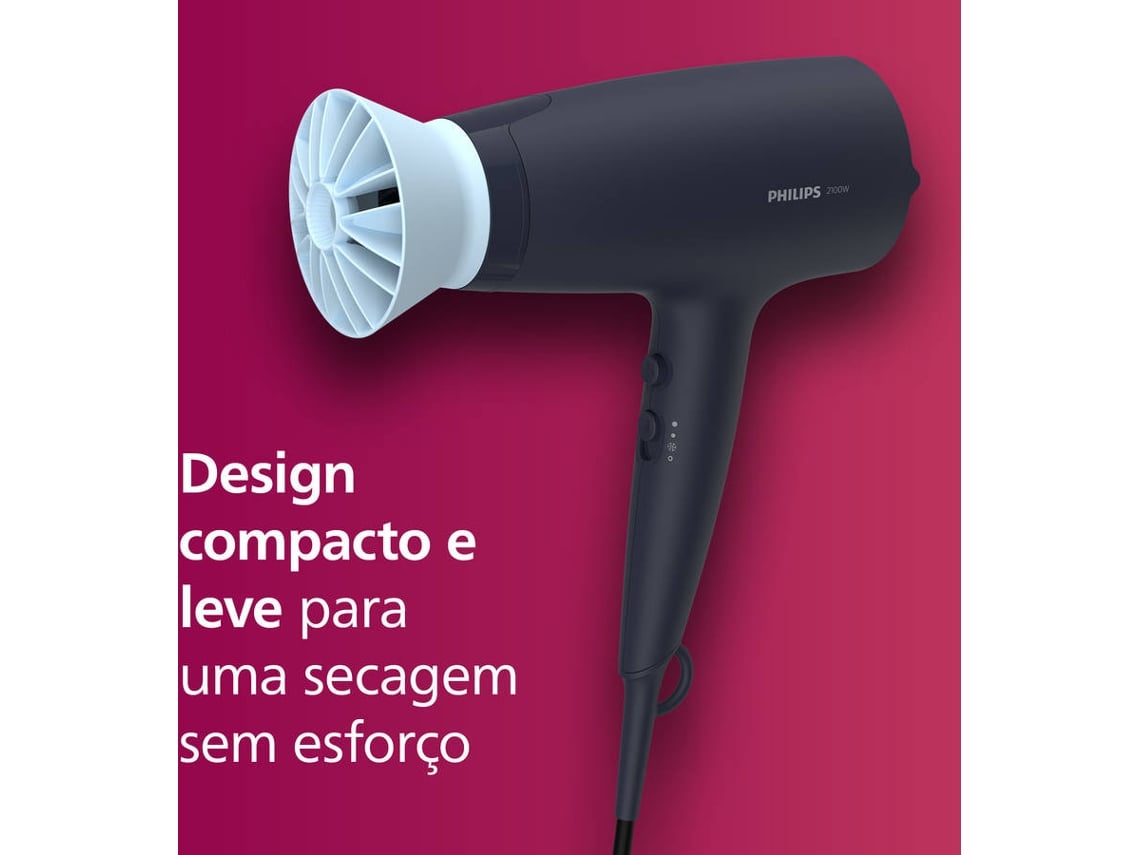 Secador Philips Série 3000 BHD360/ 2100W/ Iónico/ Azul/ 3 Acessórios - Imagem 7