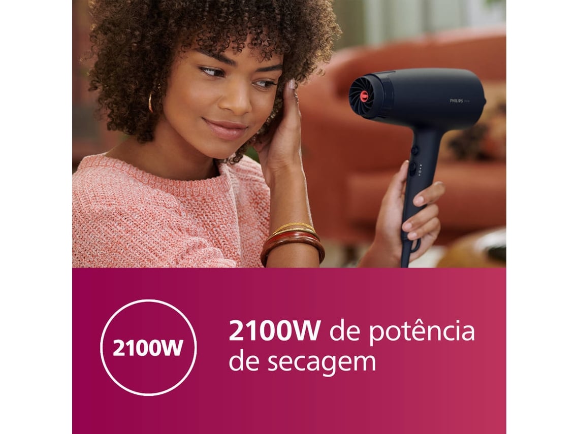 Secador Philips Série 3000 BHD360/ 2100W/ Iónico/ Azul/ 3 Acessórios - Imagem 3
