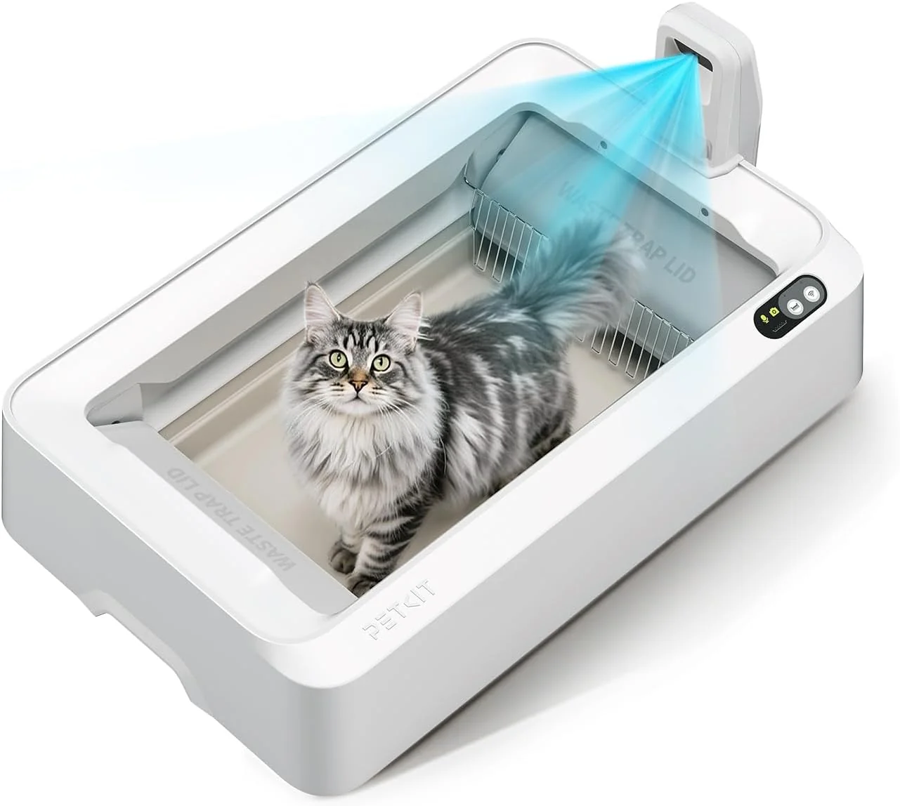 Caixa de Areia Automática PETKIT PuroBot Crystal Duo com Câmara IA Controlo APP Branco - Imagem 4