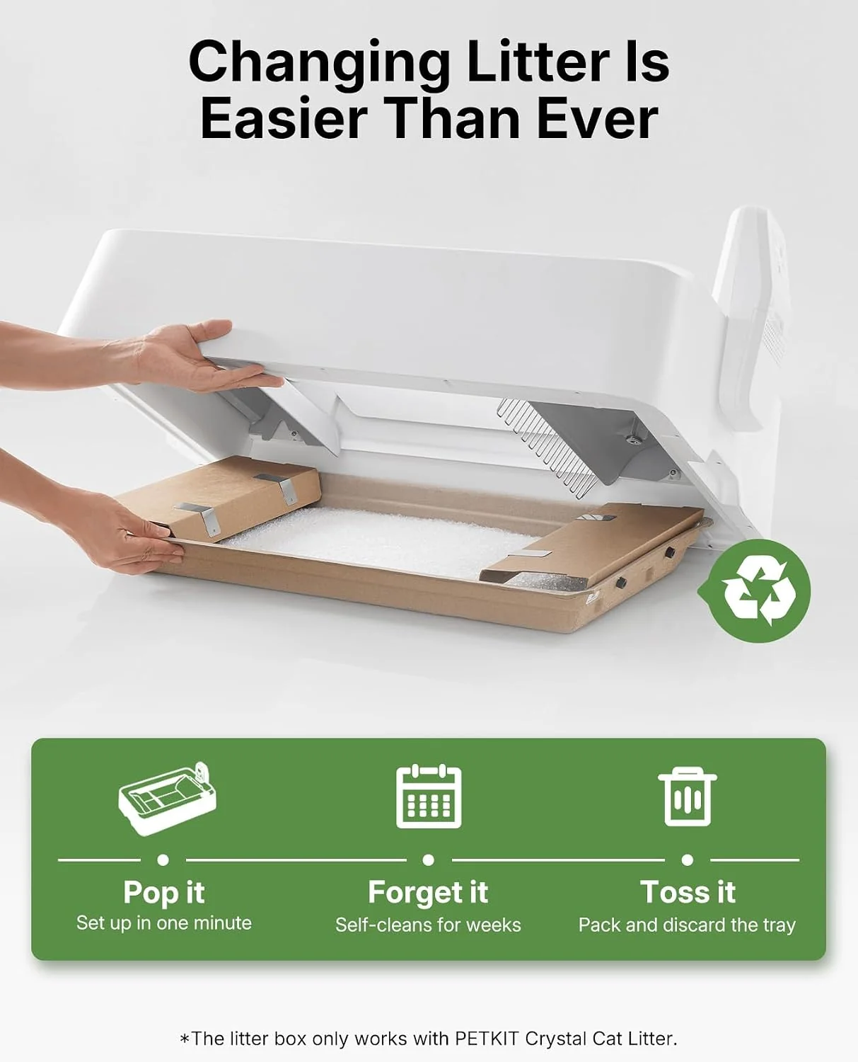 Caixa de Areia Automática PETKIT PuroBot Crystal Duo com Câmara IA Controlo APP Branco - Imagem 7