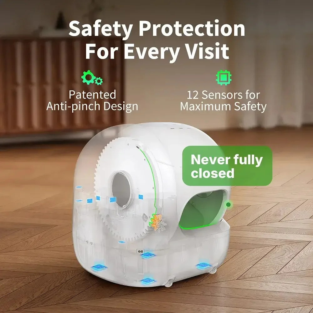Areiro Automático para Gatos PETKIT PuroBot Max Pro 2 76L Câmara IA Controlo App Branco - Imagem 4