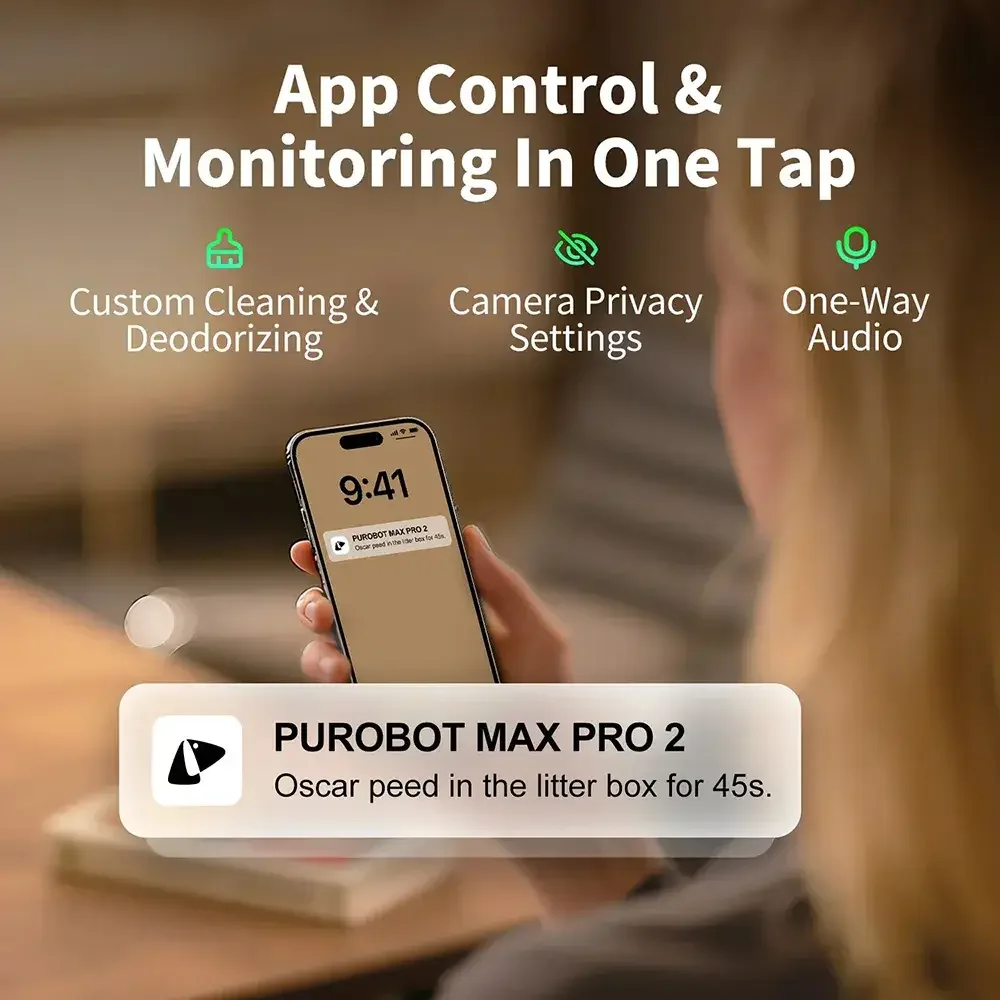 Areiro Automático para Gatos PETKIT PuroBot Max Pro 2 76L Câmara IA Controlo App Branco - Imagem 7