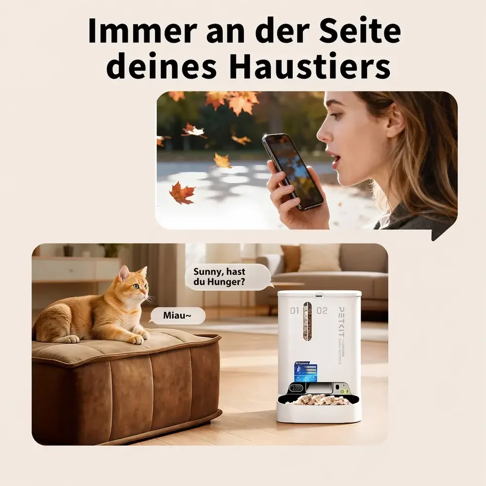 Alimentador Automático Inteligente PETKIT YumShare Dual-Hopper com Câmara HD e Microfone - Imagem 6