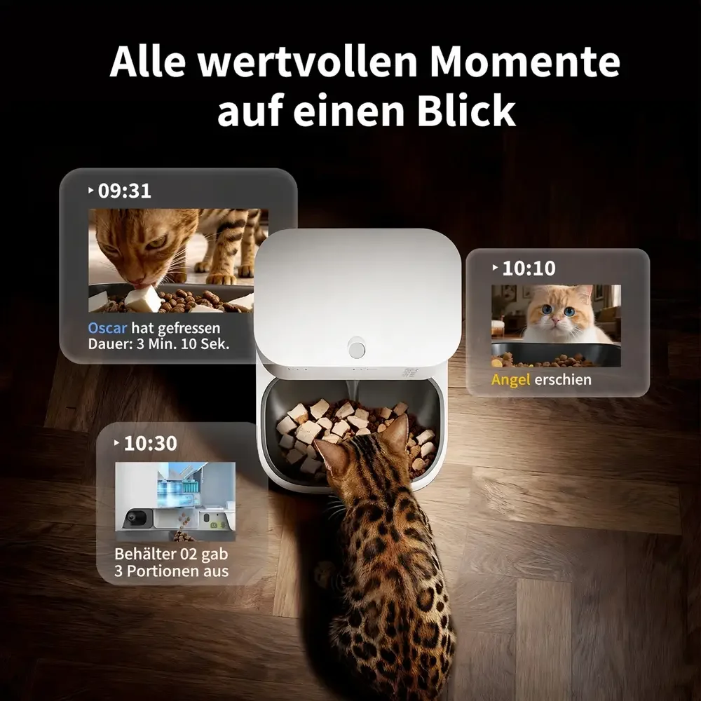 Alimentador Automático Inteligente PETKIT YumShare Dual-Hopper com Câmara HD e Microfone - Imagem 4